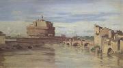 Jean Baptiste Camille  Corot The Castel Sant'Angelo and the Tiber (mk05) oil painting artist